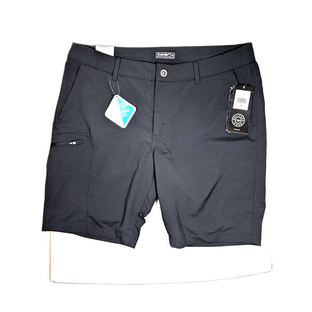 Hi-Tec Black Hiking Shorts Dri-Tec Flex Utility Rip Stop Gorpcore Preppy Sz 36